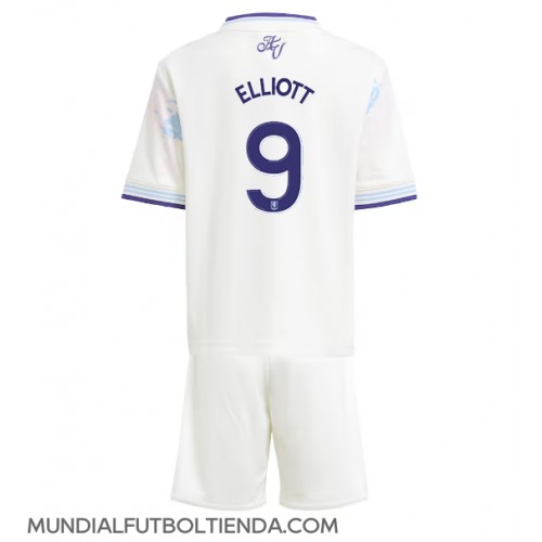 Camiseta Aston Villa Harvey Elliott #9 Tercera Equipación Replica 2025-26 para niños mangas cortas (+ Pantalones cortos)